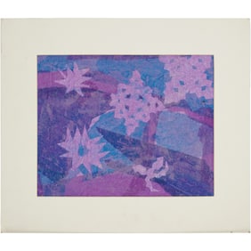 Anne McKenzie "Snow" Original Collage Artwork – Abstract Winter Scene