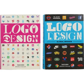 Lot of 2 Taschen Books – Logo Design + Global Brands – Julius Wiedemann