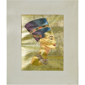 Gold Foil Portrait Print of Egyptian Queen Nefertiti