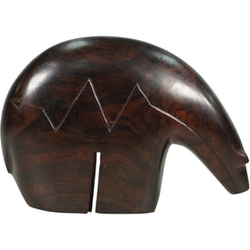 Vintage Hand Carved Zuni Bear Rosewood Figurine