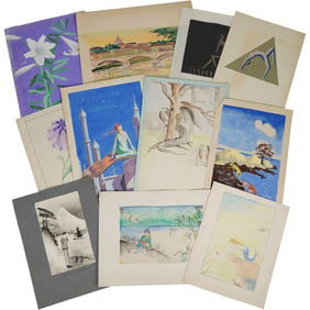 Ralph Dwight Ayer (1909–1985) Original Art Collection – Ink, Watercolor, Gouache (11 Works)