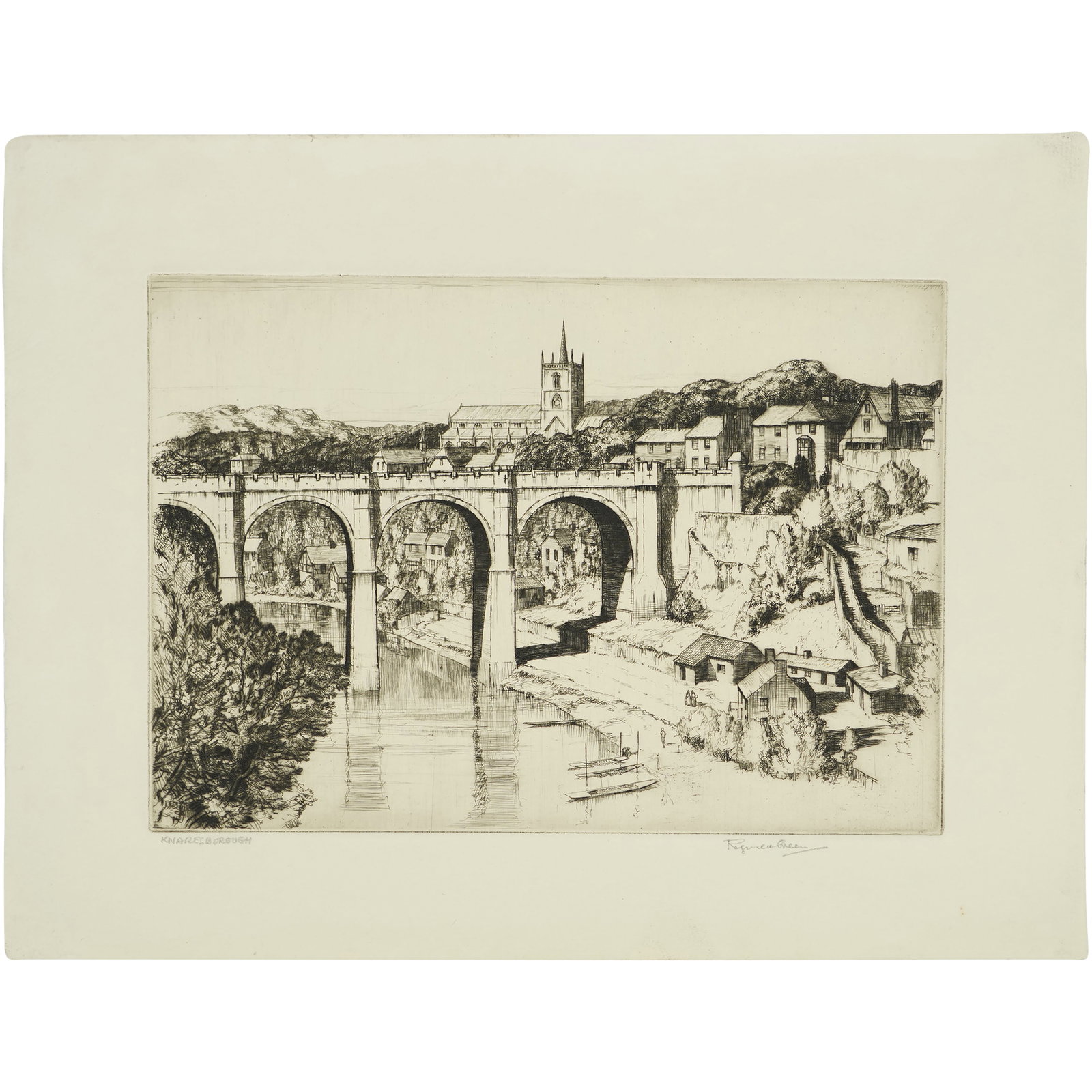 Reginald Green (1884–1971) - Knaresborough Bridge, England - Pencil Signed Etching (1 of 11)
