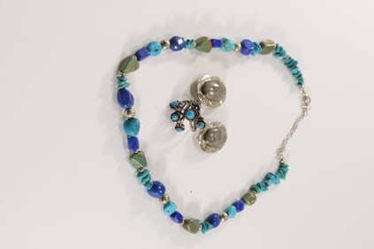 .925 Sterling Silver DTR Desert Rose Jay King Agate Stone Pierced Earrings 1 1/4 in. x 1 in.; .925 S