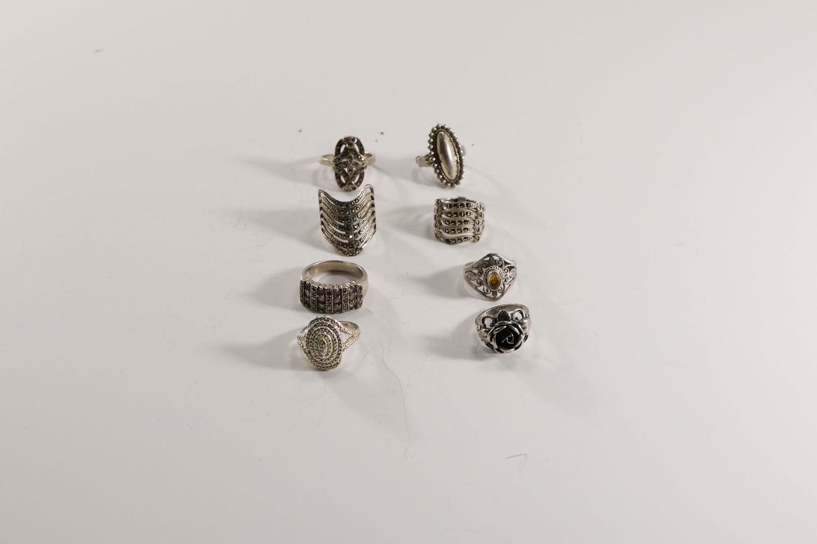8 Assorted .925 Sterling Silver Rings, 40.2 grams, Nice Selection - See Pictures: .925 Rope Twist De (1 of 20)