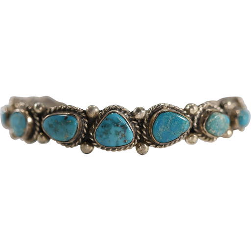 176 Grams 6.5 Inch Wrist Native American Navajo Turquoise Inlay Sterling Silver Bracelet 176 Grams 6.5 Inch Wrist Native American Navajo Turquoise Inlay Sterling Silver Bracelet