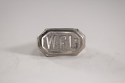 Sterling Silver Men's Engraved Band Initial Ring size 10, 1 in. x 1/2 in.