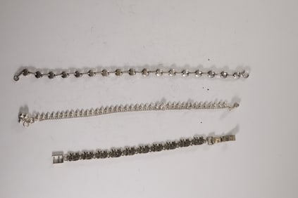 3 Assorted .925 Sterling Silver 46.1 grams NPJ Sterling Jingle Charm Bracelet 10 in. x 3/8 in.; .925