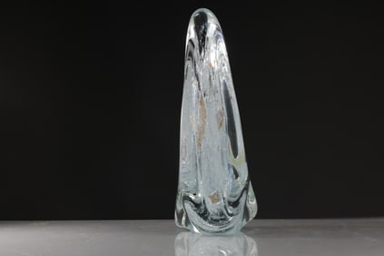 Art Glass Free Form Sculpture Obelisk 15 in. height x 6 in. wide, Mid-Century Modern