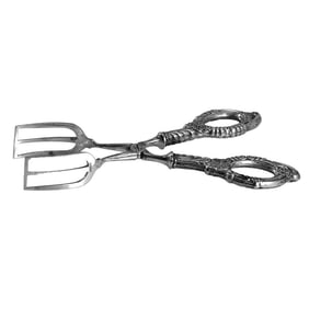 Sterling Silver Handles Serving Tool Tongs , size: 7 in. length x 2.5 in. wide