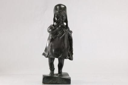 Bronze Sculpture "Girl Holding a Shoe" after Spanish artist Juan Clara (1875-1958), Maitland Smith