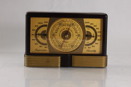 Taylor Instruments Art Deco Bakelite Combination Barometer, Thermometer & Humidity Gauge