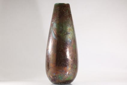 Signed WILLIAM K. TURNER, COPPER MATTE RAKU VASE, 19 inches height x 9 in. wide