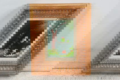 Stunning Enamel on Copper Art OWLS on Tree Branch and Mushroom, Framed