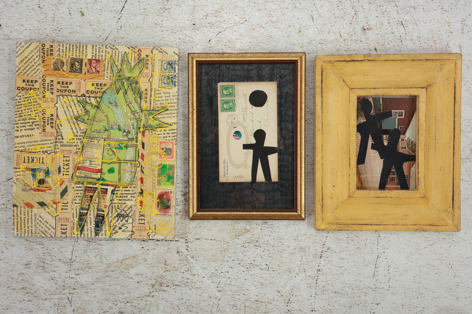 [3 Assorted] Wayne Cunninghan, American, Abstract Collage Art Work, All are Framed (1 of 16)