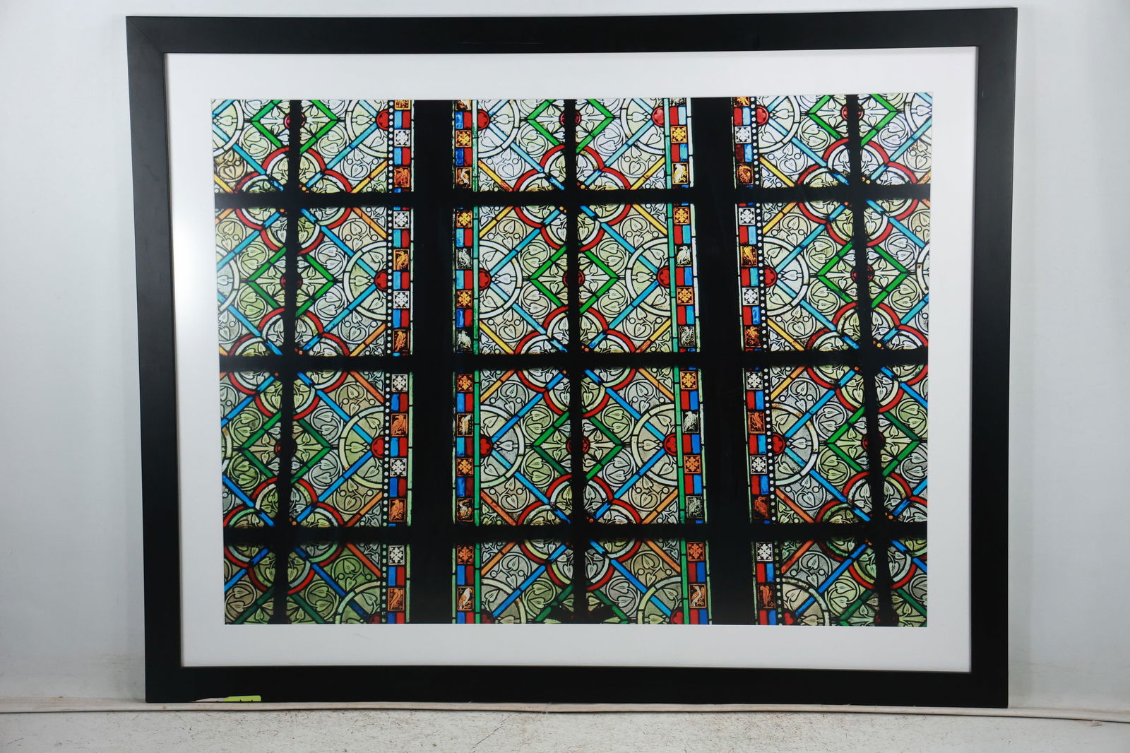 Large Framed Serigraph Wall Art Notre Dame Stain Glass Window (1 of 6)