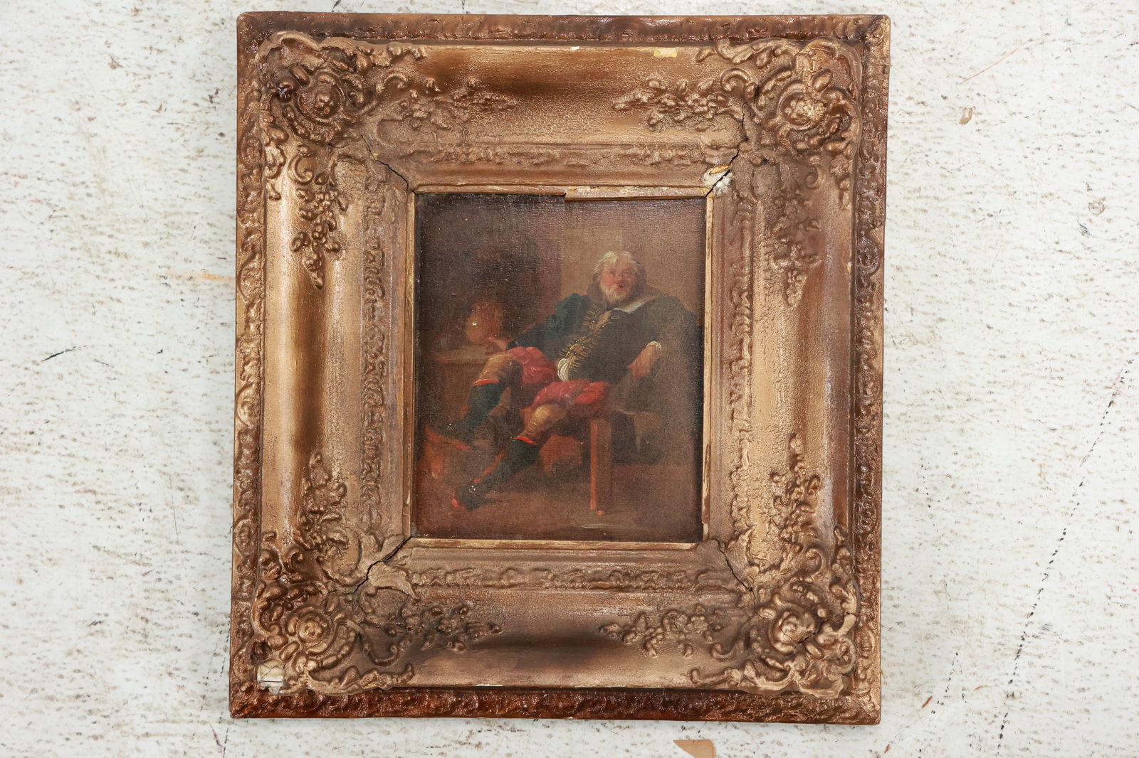 after Wilhelm Schwar, Oil Painting Elder Man with White Beard, Seated, Period Clothing, Framed (1 of 10)