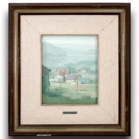 Franco Gnocchi, Impressionism Oil Painting: "Lake Maggiore" Italian landscape