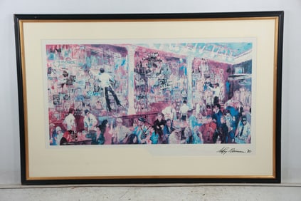 FX McRory's Whiskey Bar" Serigraph by Leroy Neiman, lively scene inside the Seattle bar, Framed