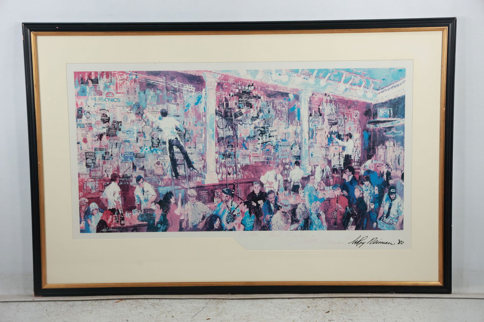 FX McRory's Whiskey Bar" Serigraph by Leroy Neiman, lively scene inside the Seattle bar, Framed (1 of 13)