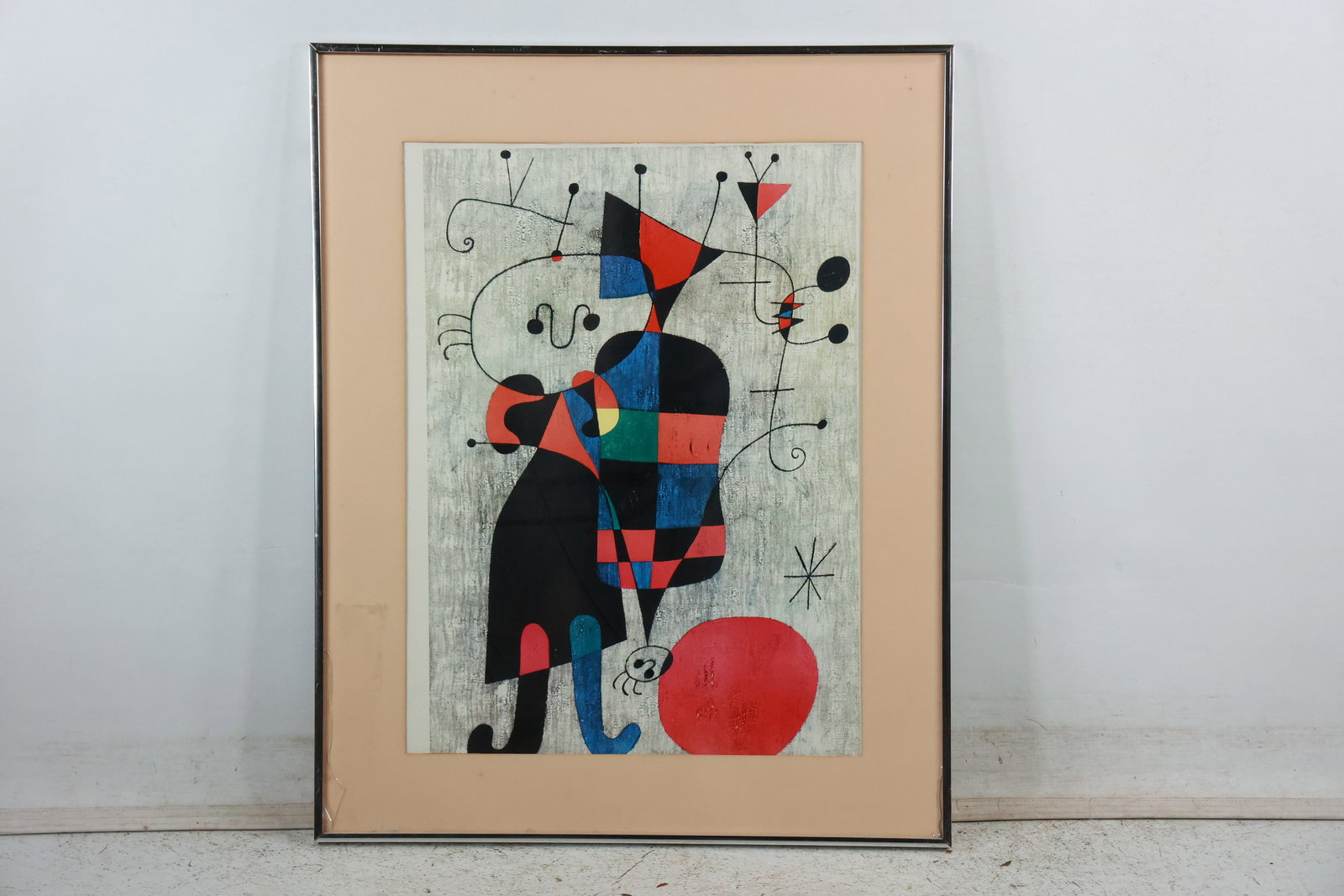 Vintage Joan Miro Abstract Color Print "Dog infront of Sun", Framed (1 of 11)