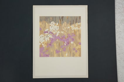 Robert Angeloch 1922-2011, Color Woodcut, Weeds: September, 1982, #7/25, S-84