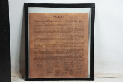 Framed Authentic Reproduction Of The Declaration Of Independence