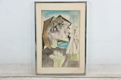 Pablo Picasso 1937 "The Weeping Woman" Color Lithograph, Framed