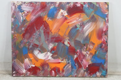 20th C. Oil on Canvas Painting ABSTRACT Expressionism 22 in. x 28 in.