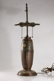 Fabulous Antique Japanese Bronze Cloisonne Table Lamp Base 25 in. height x 8 in. wide