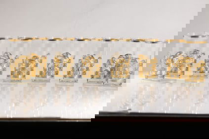 Set 8 Vintage CULVER 22K MUSHROOM Highball Glasses - Barware - Mid Century Modern