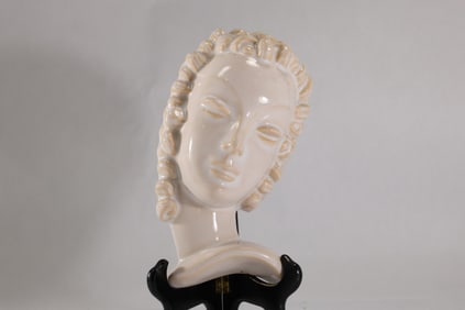 1930s Kent Art Ware Art Deco Pottery Woman's Face Wall Plaque 10 inches