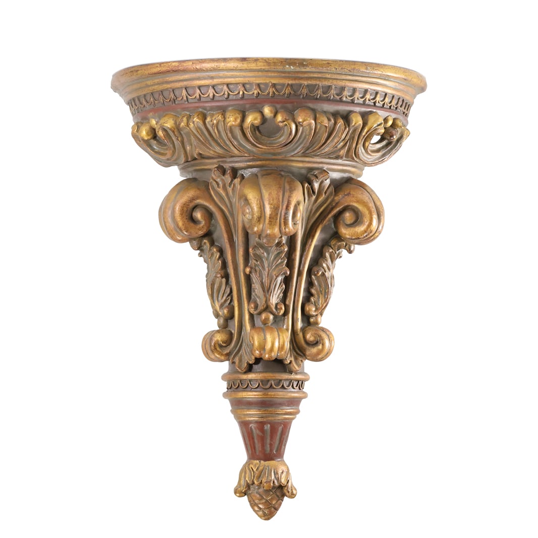 French Decorative Bracket Shelf in Hard Composition 20 in. height x 14 in. wide (1 of 20)