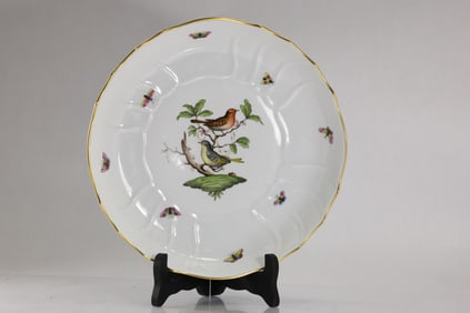 Rothschild Birds Herend Hungary Fine Porcelain Cabinet Plate 11 inches diameter