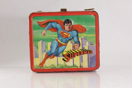 Vintage Tin SUPERMAN Lunchbox copywright DC Comics Inc, 1978, Alladin Industries