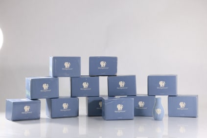 12 Matching WEDGWOOD Table Top Bud Vases with individual boxes included