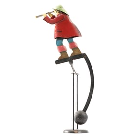 Sailor Sea Captain Balance Toy, Metal, Nautical, Original Paint Finish, 21 inches height x 7 in.
