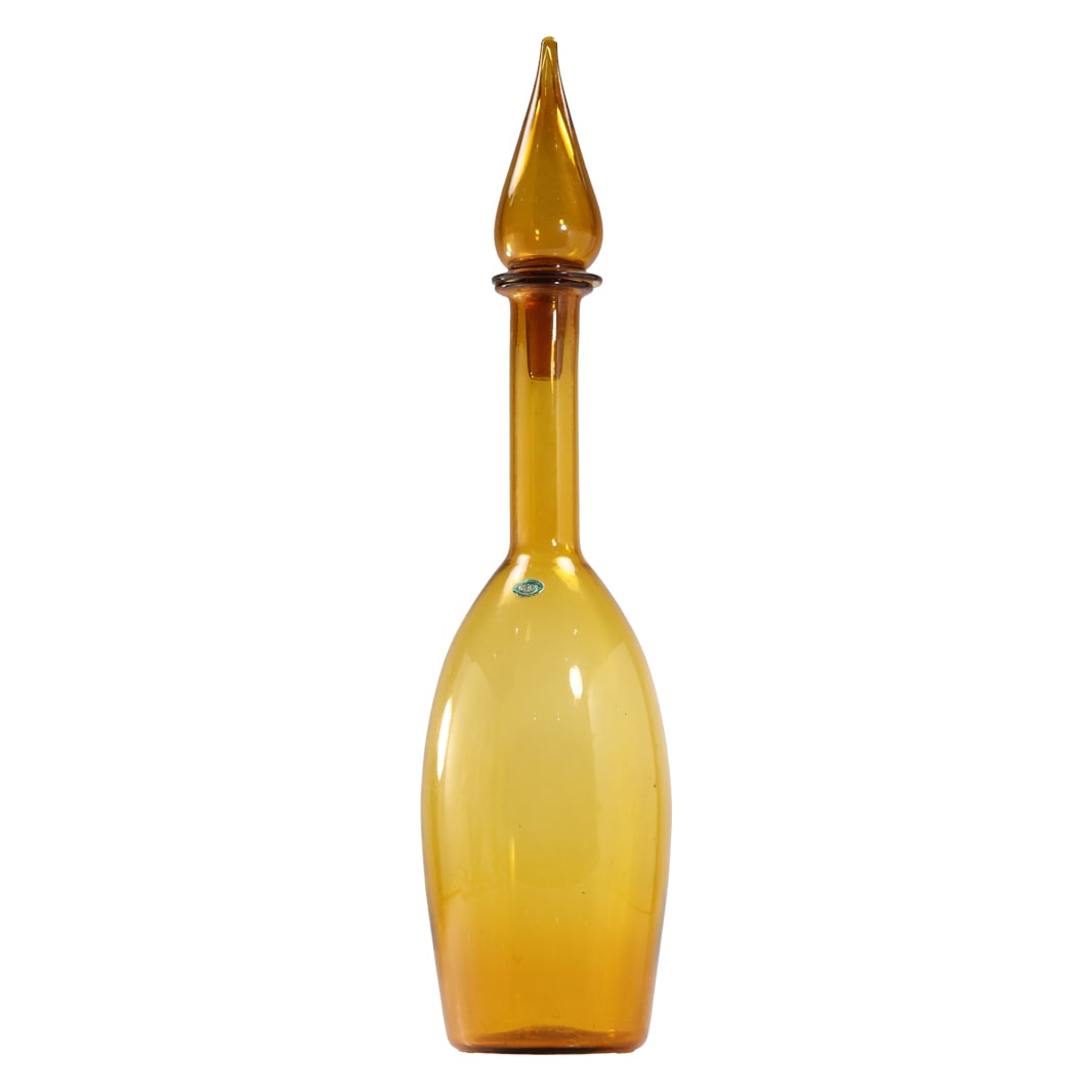 Balboa Italian Amber Glass Tall "Genie" Bottle with Stopper 24.5 inches height x 5.5 in. wide: Balboa Italian Amber Glass Tall "Genie" Bottle with Stopper 24.5 inches height x 5.5 in. wide. size: 24.5 h 5.5 w