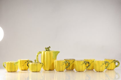 10 piece Set Royal Sealy Pumpkin Teapot Mug Coffee Set