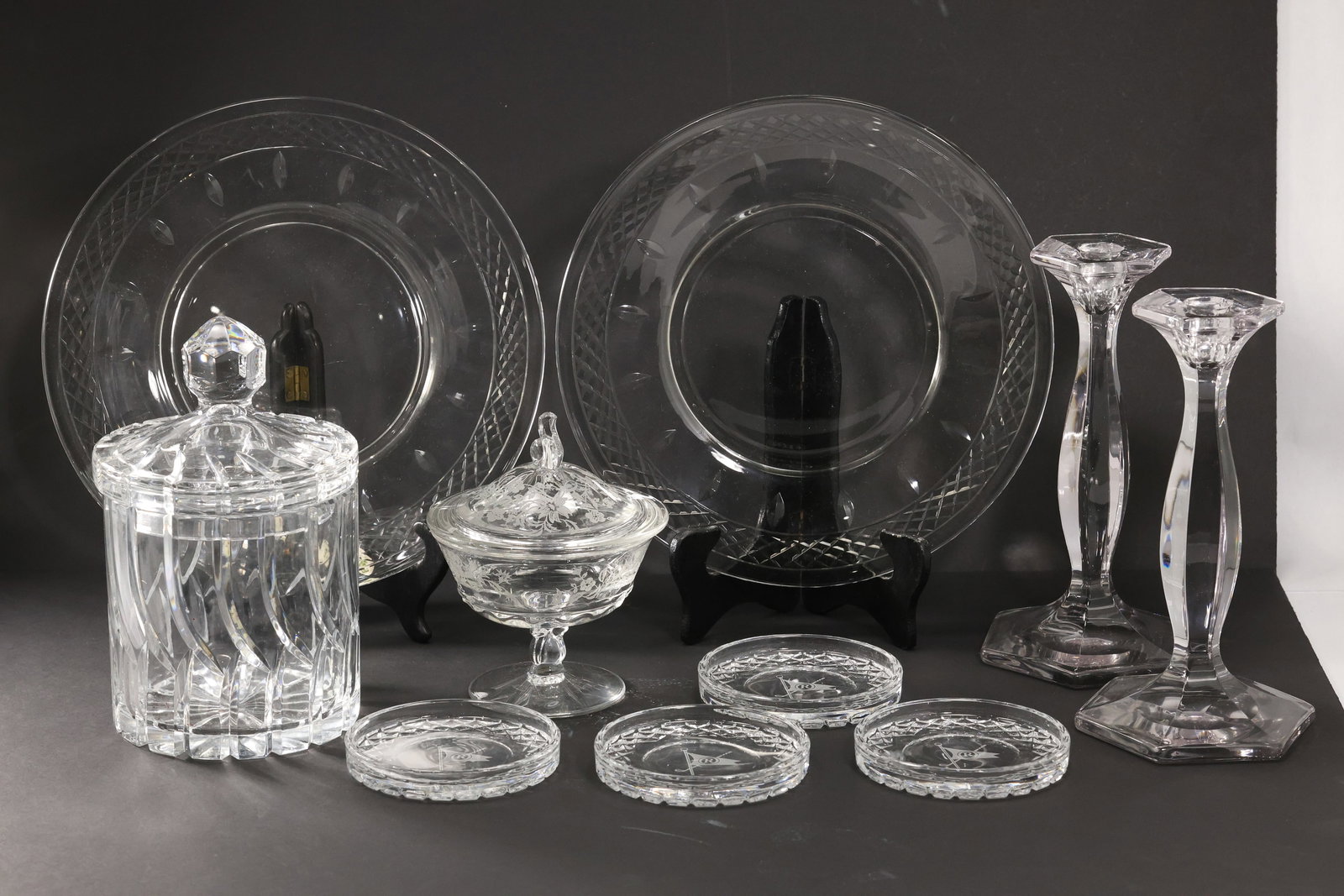 Estate Grouping 10 Assorted Elegant Clear Crystal Glass - Variety - See Pictures (1 of 12)