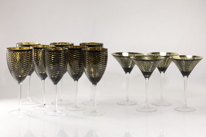 12 Artland Cocktail Glasses: Set 8 Wine Glasses and Set 4 Martini Glasses