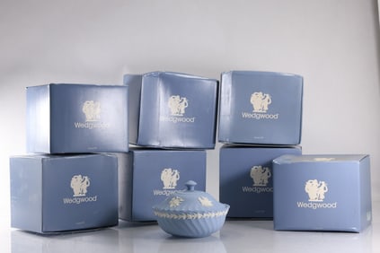 7 Matching Wedgwood Porcelain Covered Jars in Boxes 3.5 in. x 5.5 in. [jar]