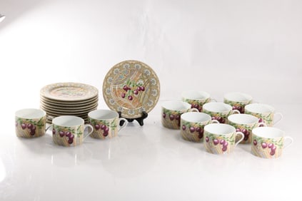 Philippe Deshoulieres Limoges France Chamarande Patrick Frey Paris 12 Cups & 12 Plates Dessert
