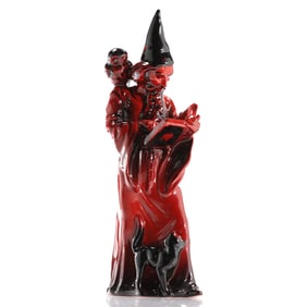 Royal Doulton FLAMBE "The Wizard" Red Porcelain Figure Statue 10 in. height