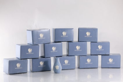 12 Matching WEDGWOOD Table Top Bud Vases with individual boxes included