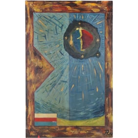 Timothy R Wilson, Abstract Oil on Board Painting "Inaugural Ball", Signed and Titled on Verso