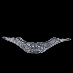 Signed Cofrac Art Verrier France Free-Form Crystal Center Bowl