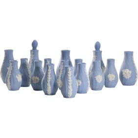 16 Matching WEDGWOOD Table Top Bud Vases having individual boxes included
