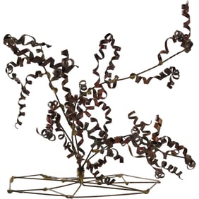 Mid-Century Modern Brutalist Copper Tree Sculpture 9 in. height x 9 in. wide