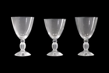 3 MIKASA WINES / WATER GOLBETS GLASSES GINSENG PATTERN