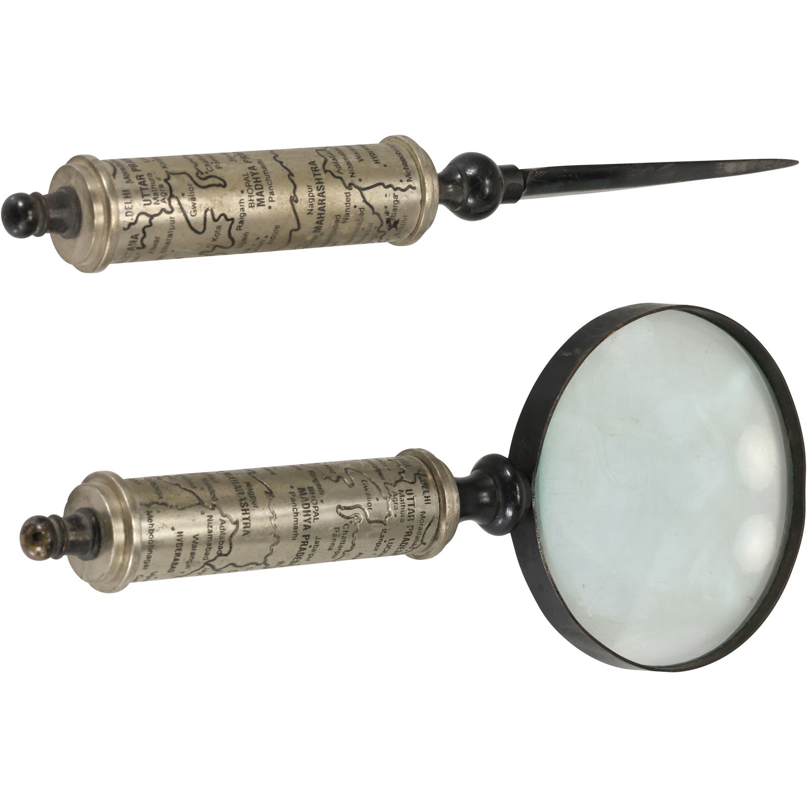 Novelty Metal India Cities Handles Magnify Glass with Matching Letter Opener (1 of 20)